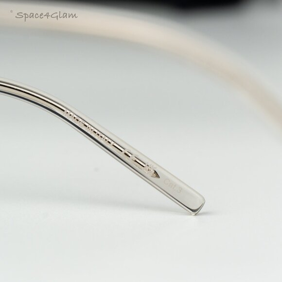 Saint Laurent Women Sunglasses Beige Silver Cat Eye SL737 MICA THIN 004 NEW - Picture 8 of 13